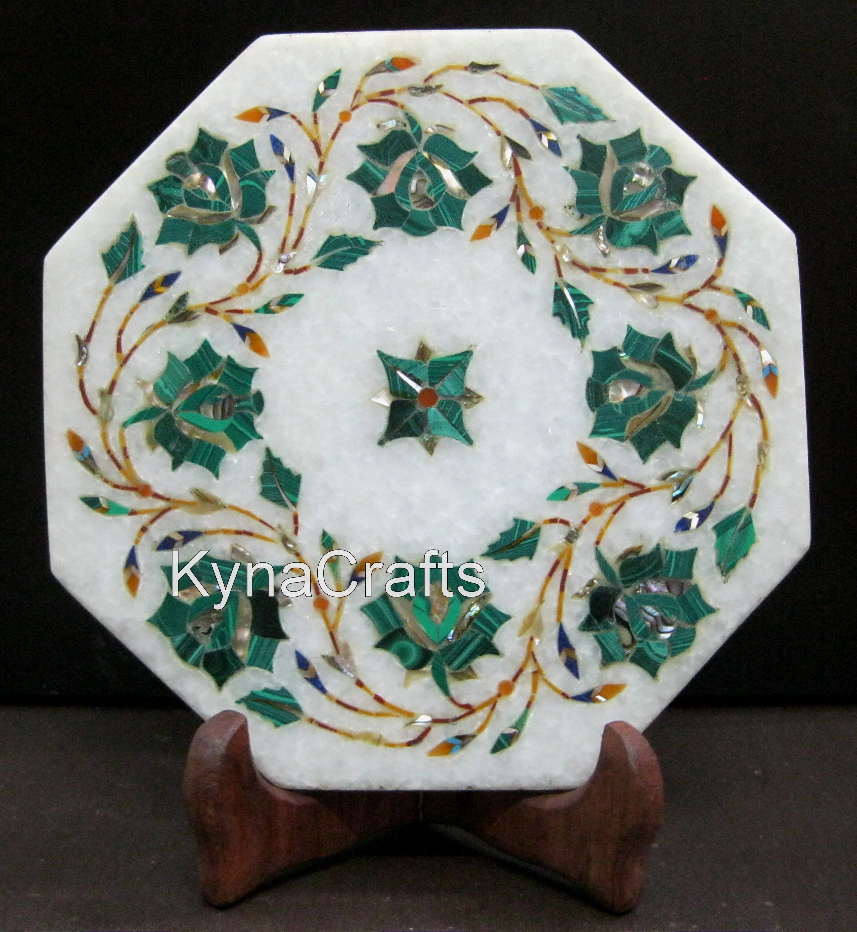 Malachite Kettle Stand , White Tea Pot Stand 