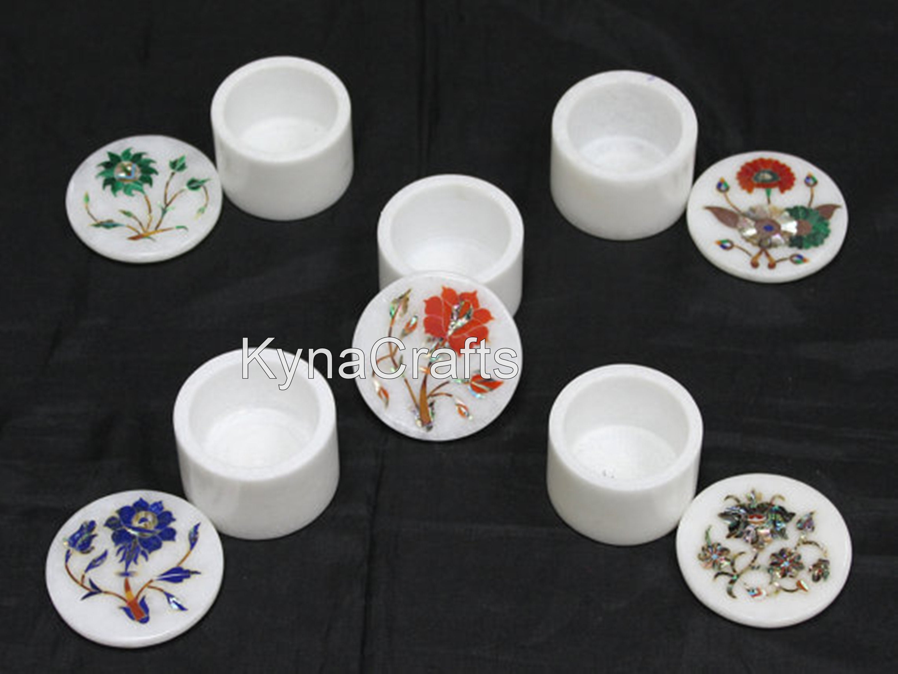 Round Marble Box, Marble Inlay Box 