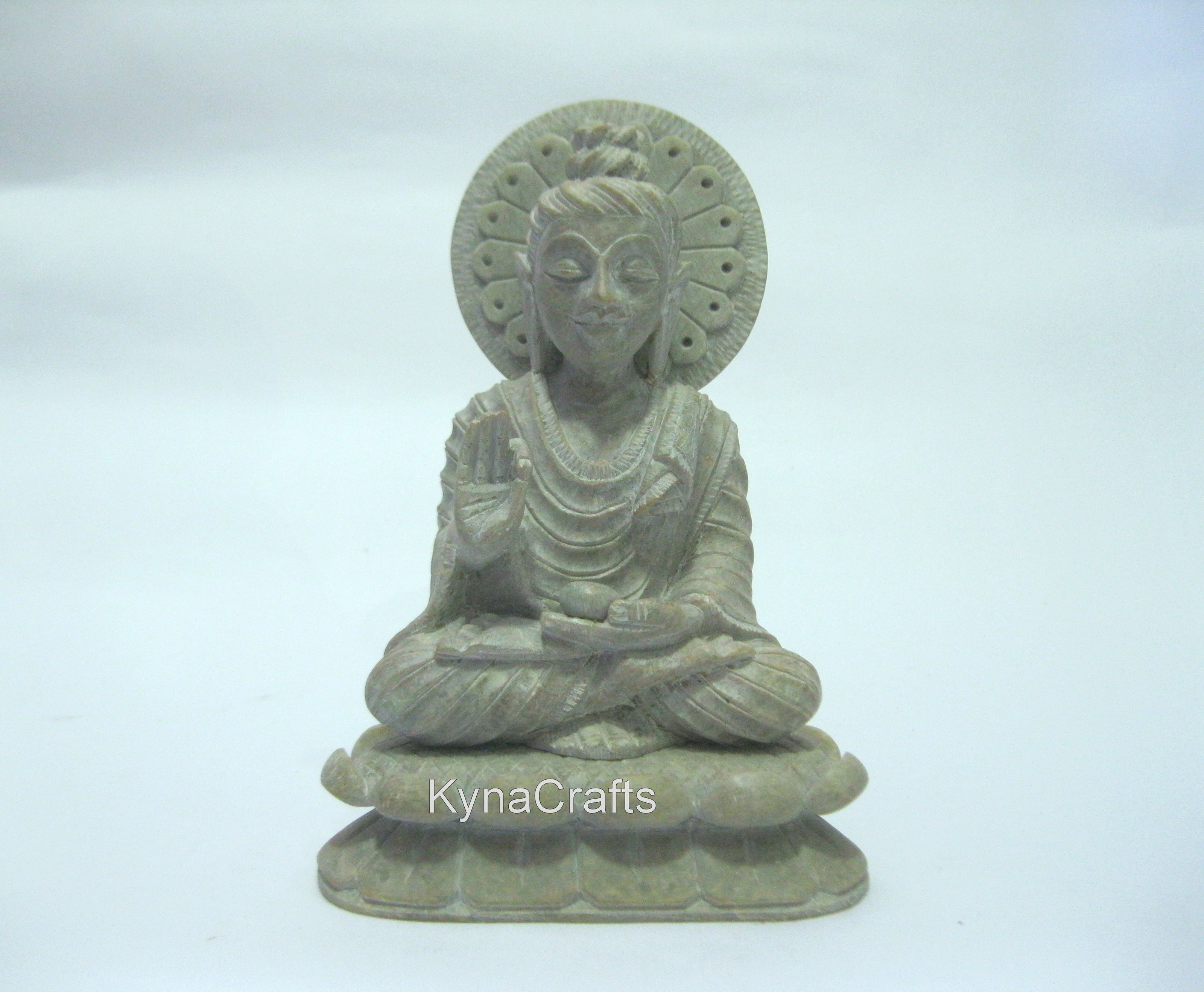 Soap Stone Sitting Buddha Statue , Handmade Buddha Statue 