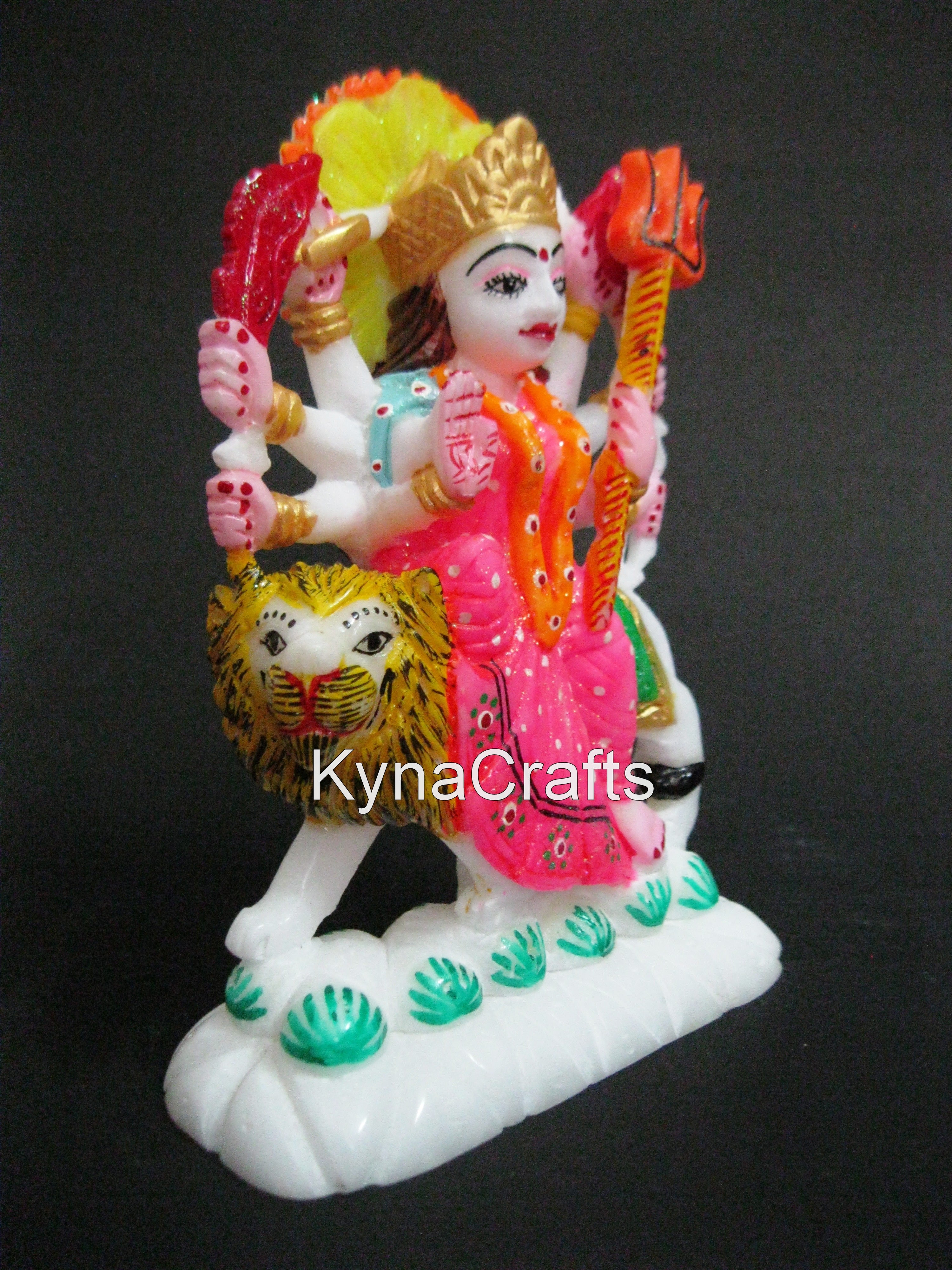 Marble Drgaa Maa Statue , Handmade Marble Statue 