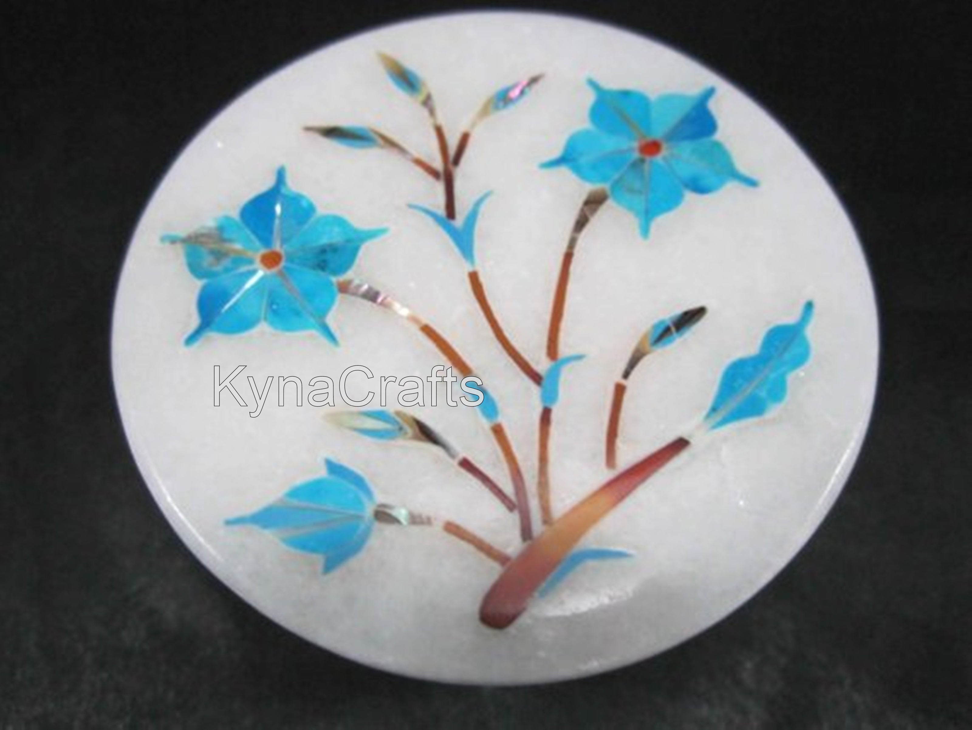 Turquoise Stone Box, Marble Inlay Box 