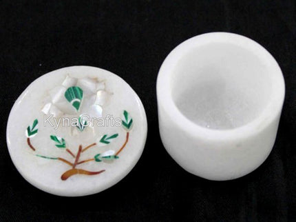 Round Marble Box , Marble Inlay Box 