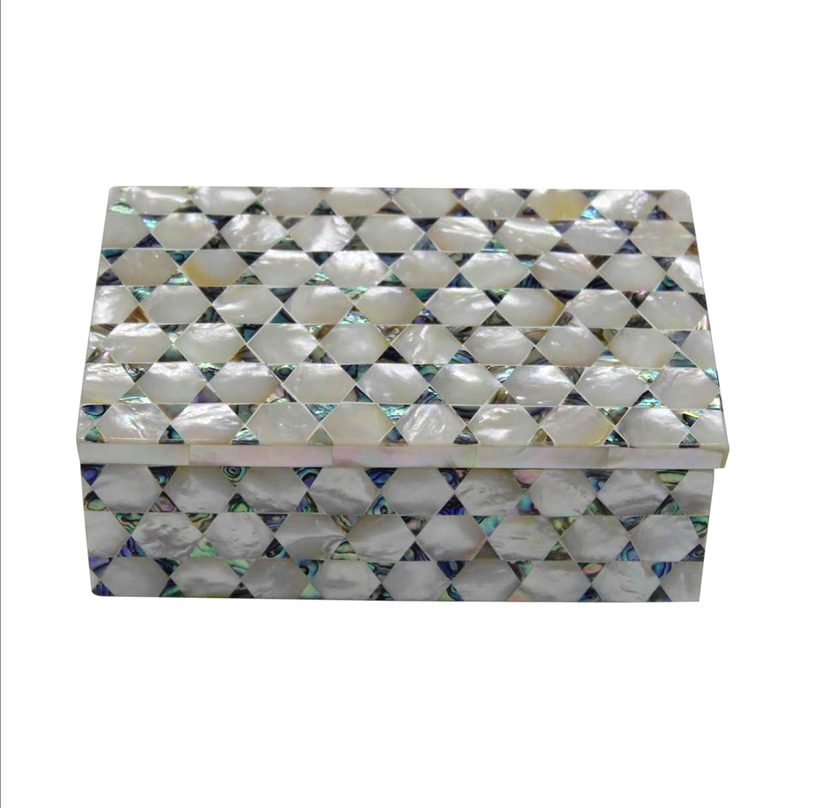 Mother of Pearl Trinket Box , Marble Cosmetic Box 