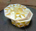 Yellow MOP Trinket Box , Candy Box for Dining Table Decor 