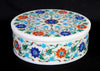 Round Trinket Box , White Marble Box 