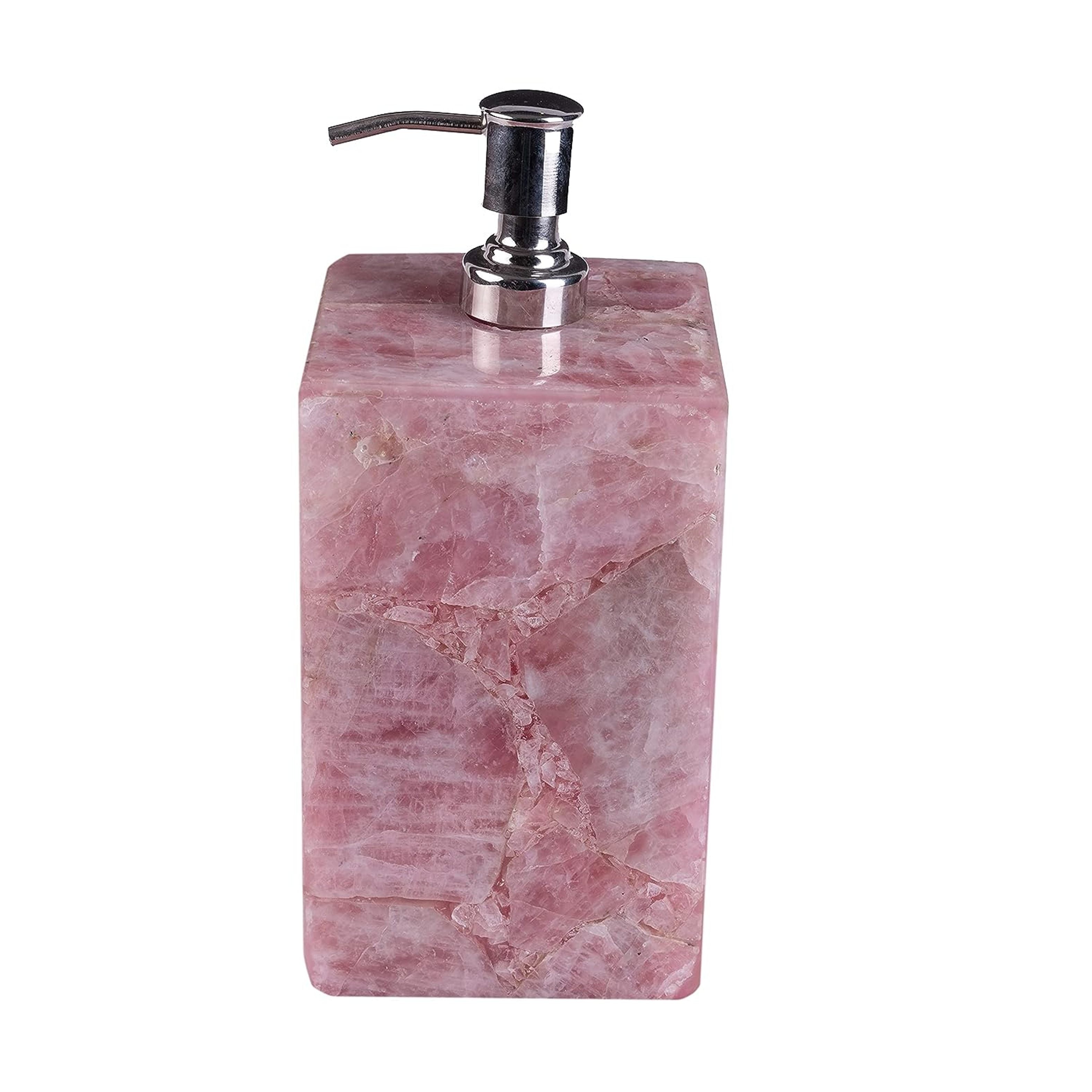 Rose Quartz Soap Pump , Quartz Soap Dispenser 