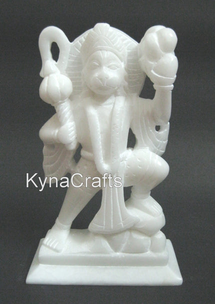 White Hanuman Ji Statue , Marble God Murti 