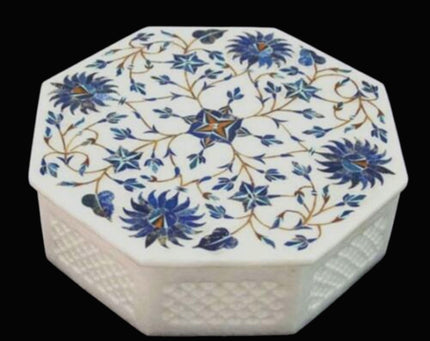 Marble Trinket Box , Marble Lidded Box 