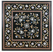 Floral Art Table Top, Black Table Top, Inlaid Table Top