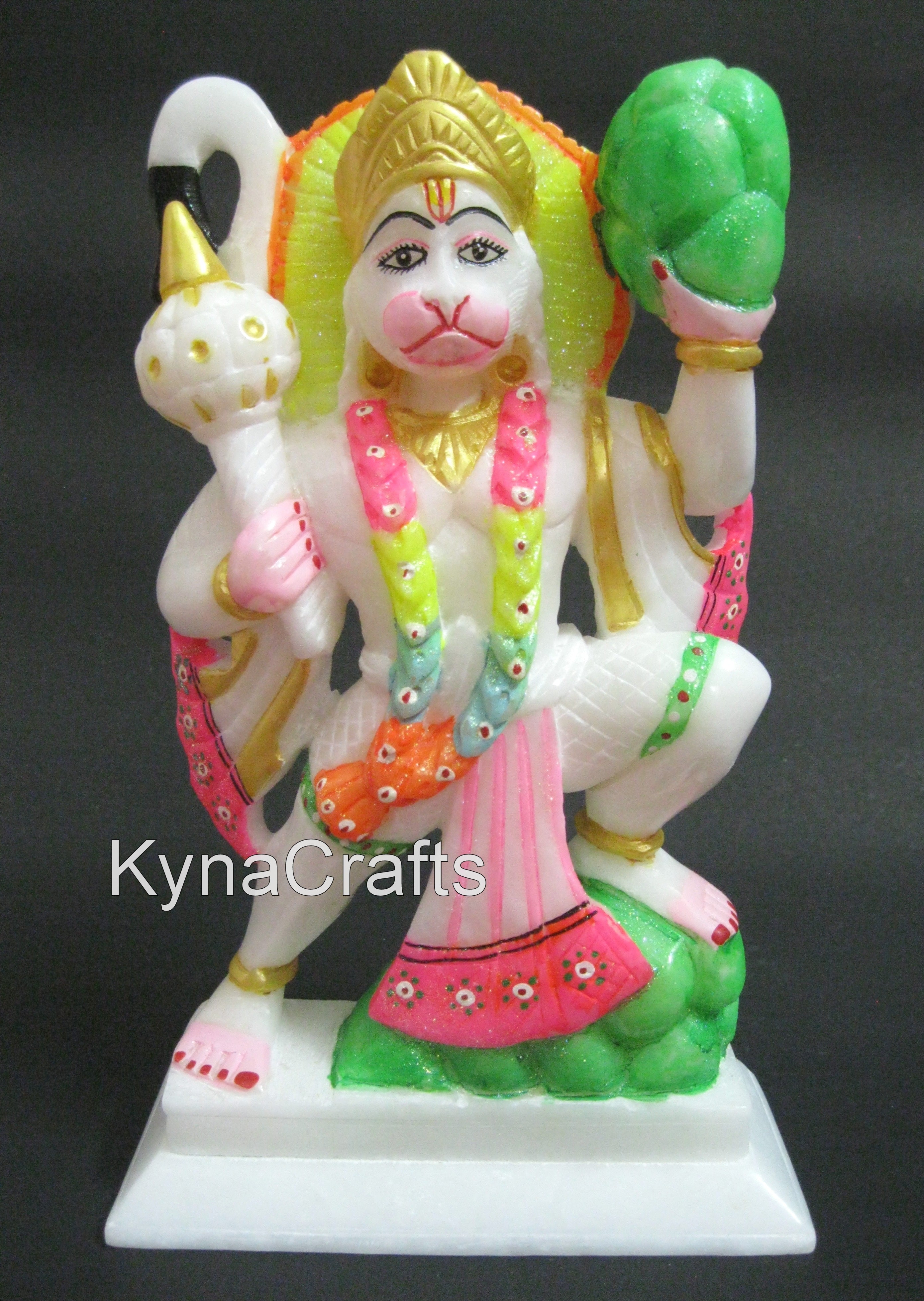 Marble God Statue , Hand Painted Hanuman Ji Idol 