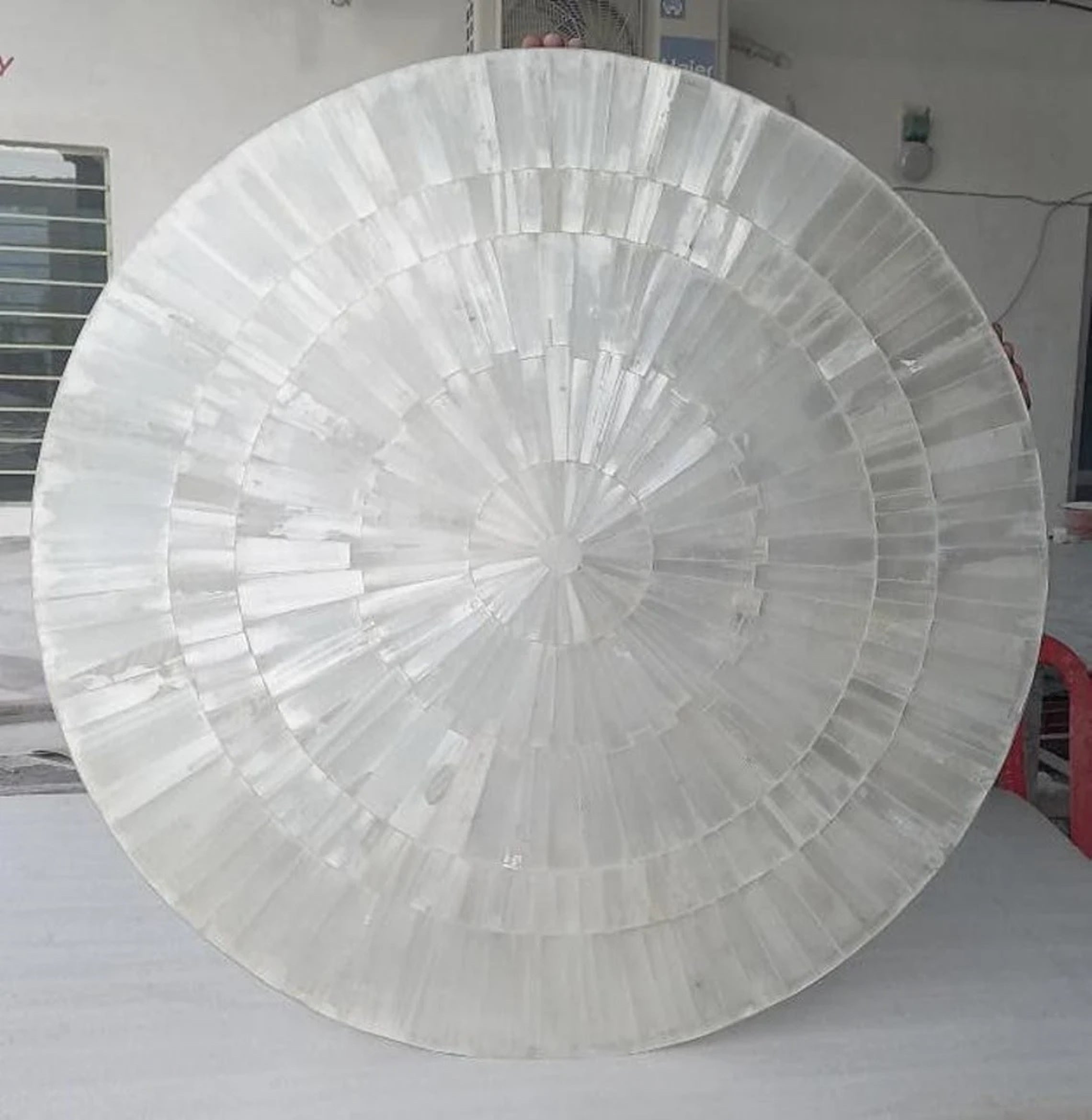 Selenite Sofa Table Top, Round Table Top, White Table Top