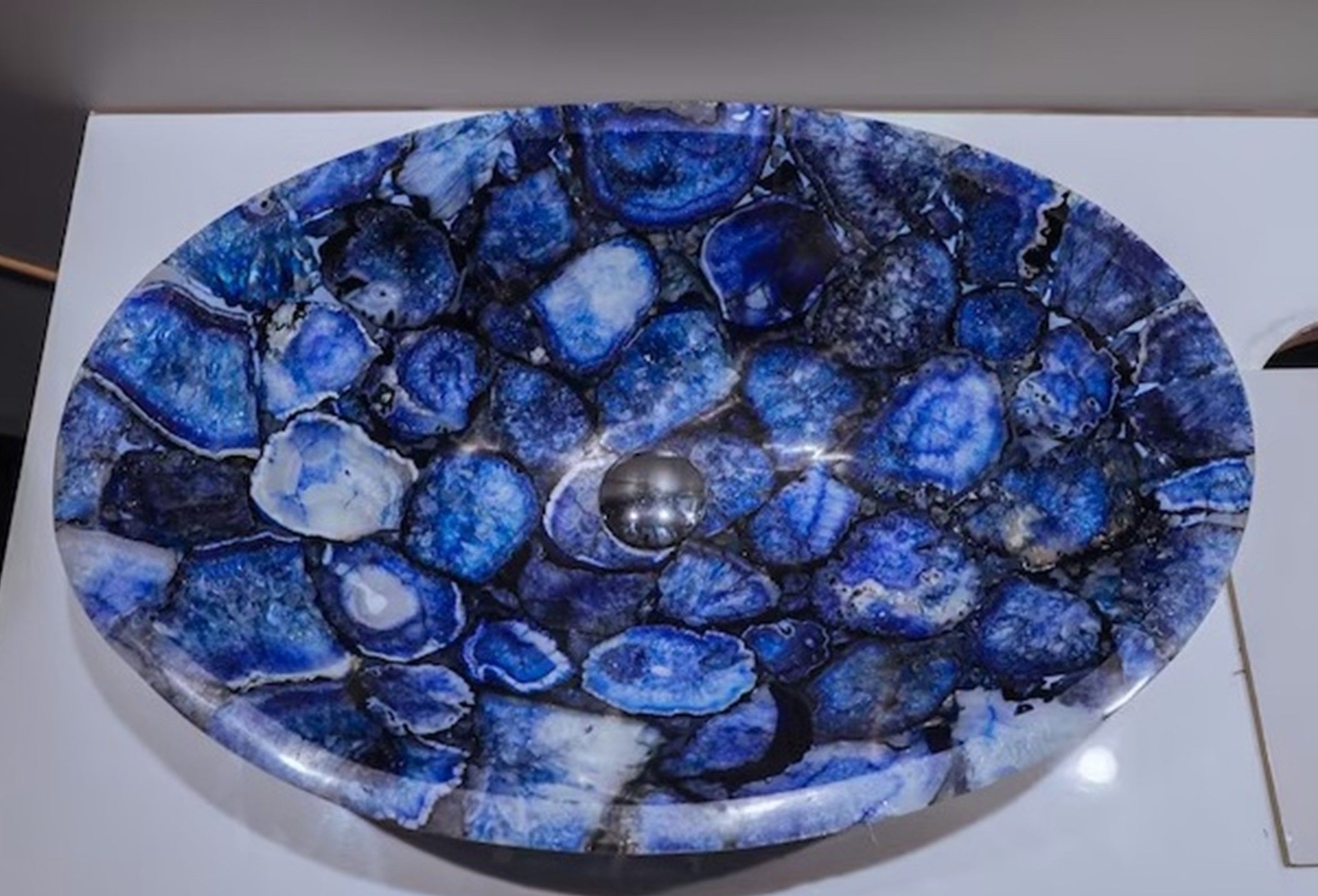 Blue Agate Wash Basin , Agate Handmade Sink