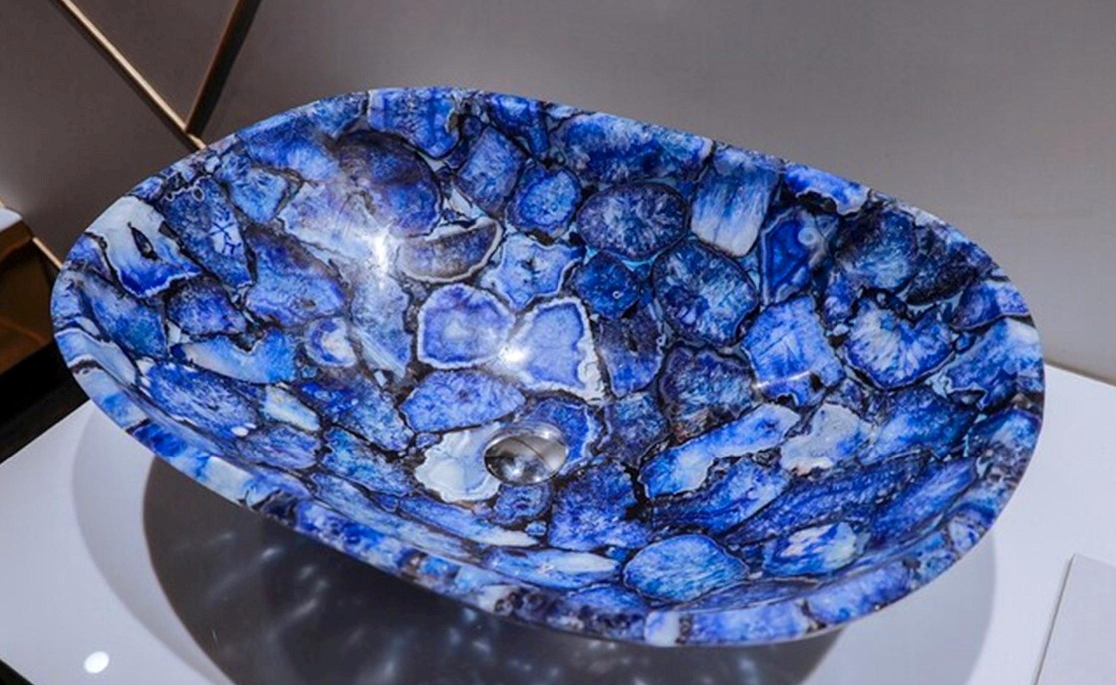 Blue Agate Sink , Agate Wash Basin 