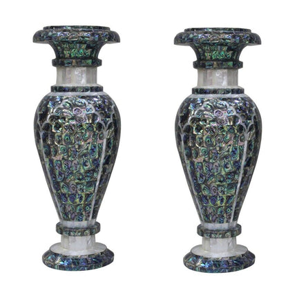 Abalone Shell Vase , Marble Flower Pot 