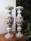 Marble Flower Pot , Inlaid Marble Vase 