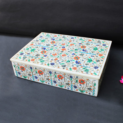Shiny Gemstone Box , Marble Trinket Box 