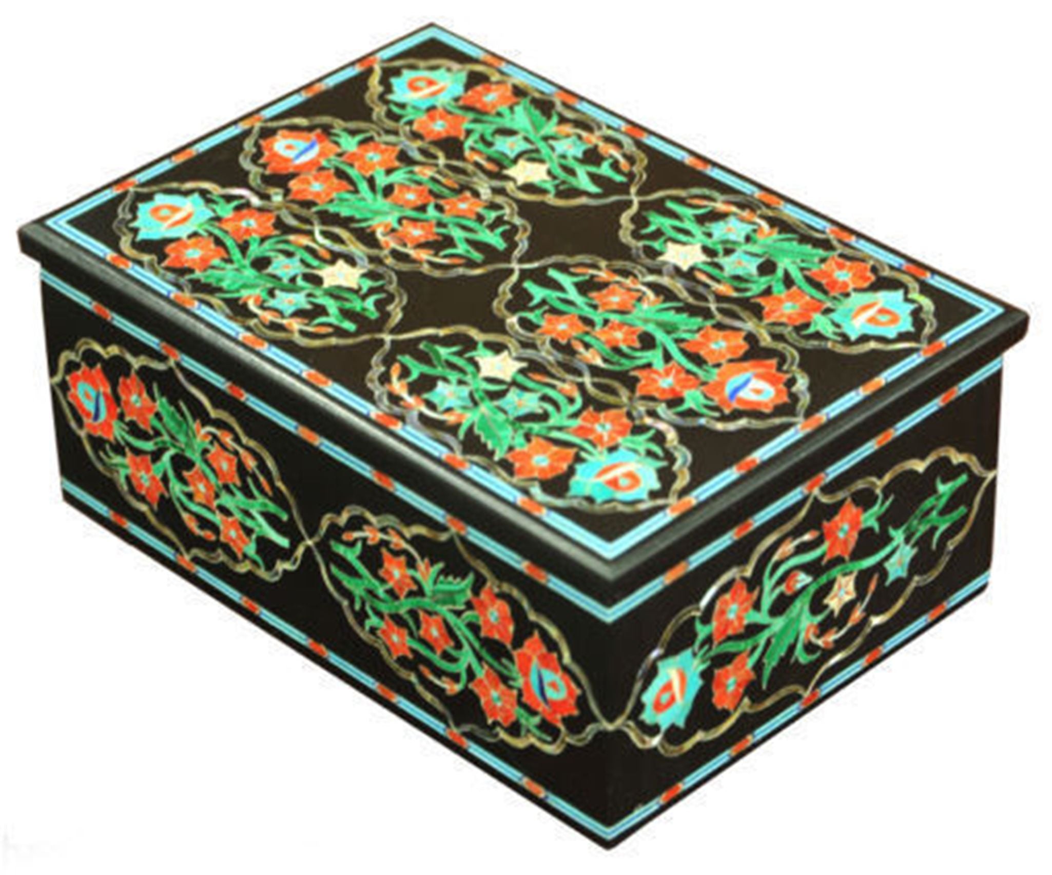 Gemstone Inlay Box , Marble Trinket Box 