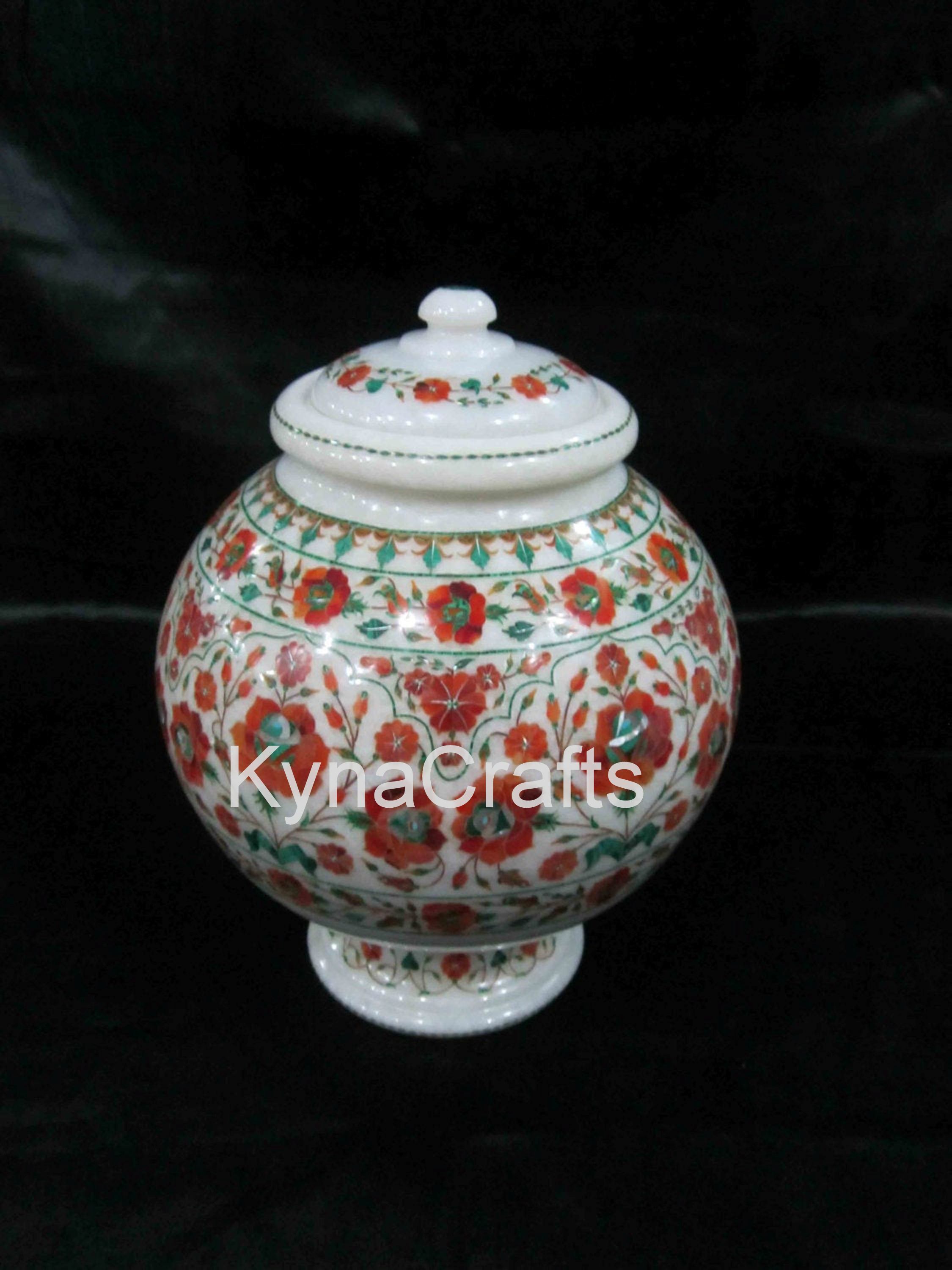 Inlaid Marble Vase , Plant Pot 