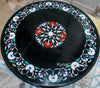 Gemstone Table Top, Inlaid Table Top, Black Table Top 