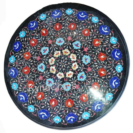 Round Table Top, Lapis Lazuli Table Top, Black Table Top