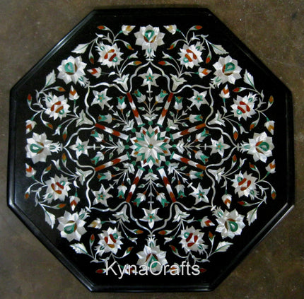 Patio Coffee Table Top, Black Marble Table Top, Inlay Table Top 