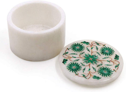 Round Trinket Box , Malachite Stone Cuff Link Box 