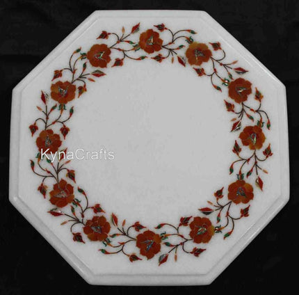 Carnelian Table Top, White Table Top, Inlay Table Top