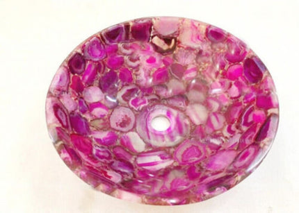 Pink Agate Handwash Bowl , Agate Counter Top Vessel 