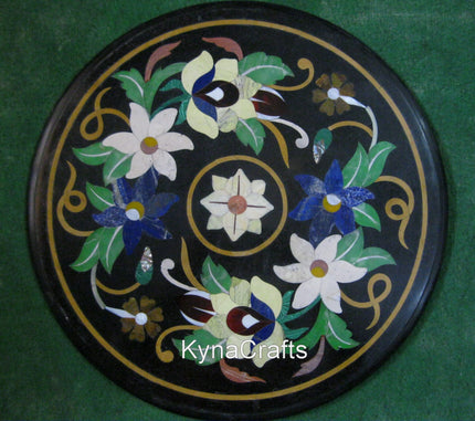 Pietra Dura Table Top, Round Table Top, Antique Art Table Top