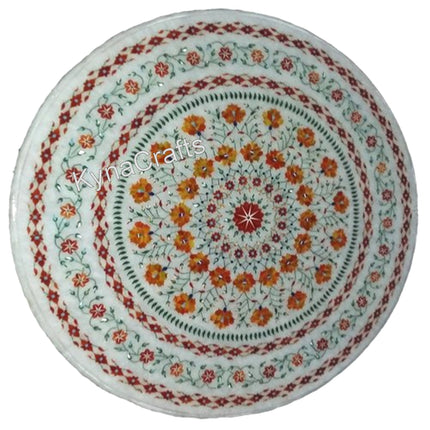 Round Table Top, White Table Top, Inlaid Table Top