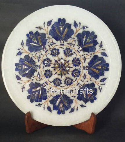 Lapis Lazuli Serving Plate , Marble Collectible Plate 