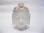 Stone Inlay Buddha Head Statue , Marble Handmade Statue 