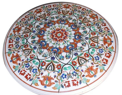 Round Table Top, Marble Inlay Table Top, Dining Table Top