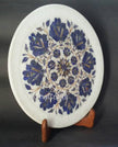 Round Marble Plate , Gemstone Inlay Plate 