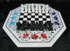 Gemstone Table Top, Game Table Top, Floral Art Chess Borad