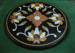 Black Marble Table Top, Inlaid Table Top