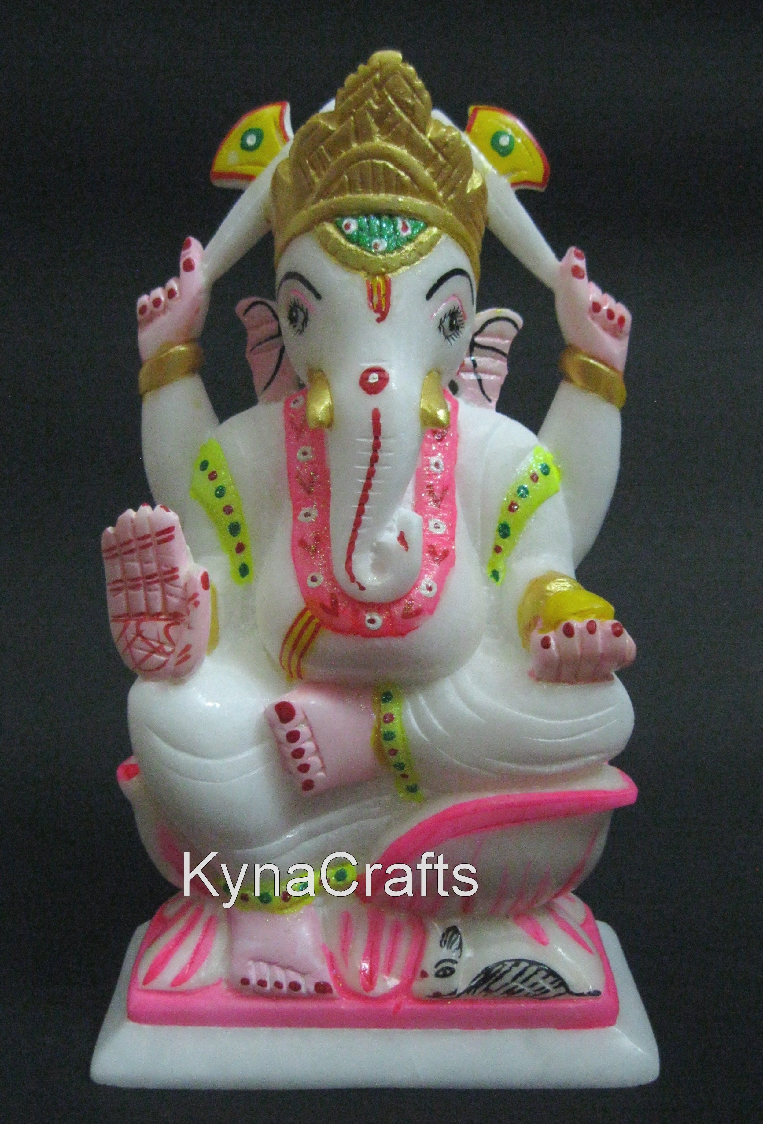 9 Inches Lord Ganesha Statue / Decorative God of Wisdom / Large Ganesha Statue / Lord Siddhi Vinyaka Sculpture / Hand Carving Work Gajanan Idol