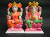 Maa Laxmi JI and Ganesh Ji Statue / 9 Inches Intricate Work Sculpture / Housewarming Gift / Home Temple Decor Laxmi and Ganesh Statue