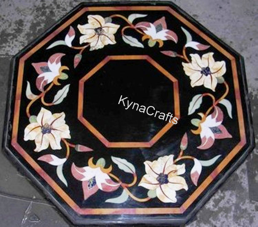 Antique Table Top, Marble Inlay Table Top, End Table Top