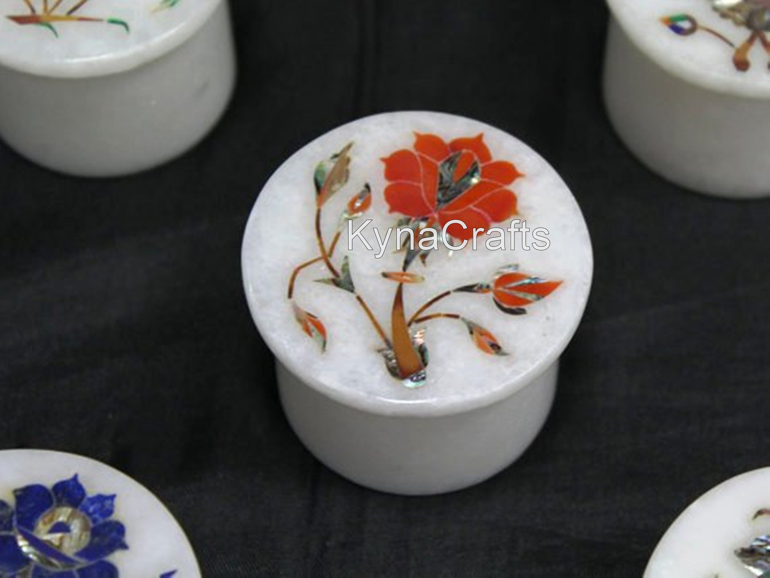 Floral Art Box, Carnelian Stone Box 