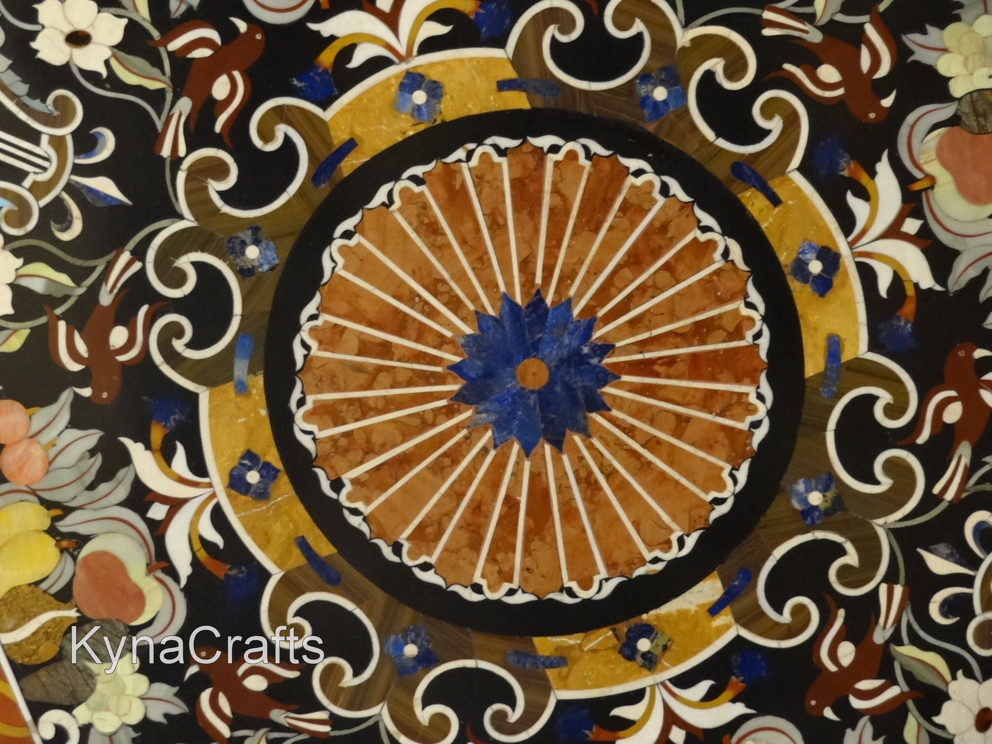 Antique Art Table Too, Gemstone Table Top