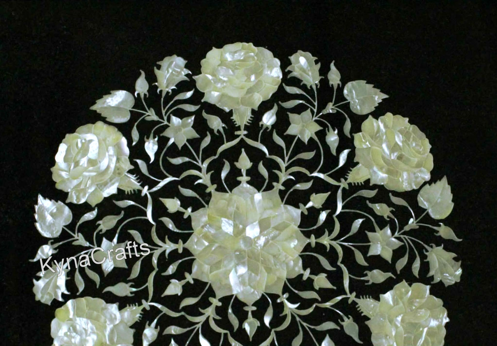 Floral Art Table Top, Inlaid Table Top