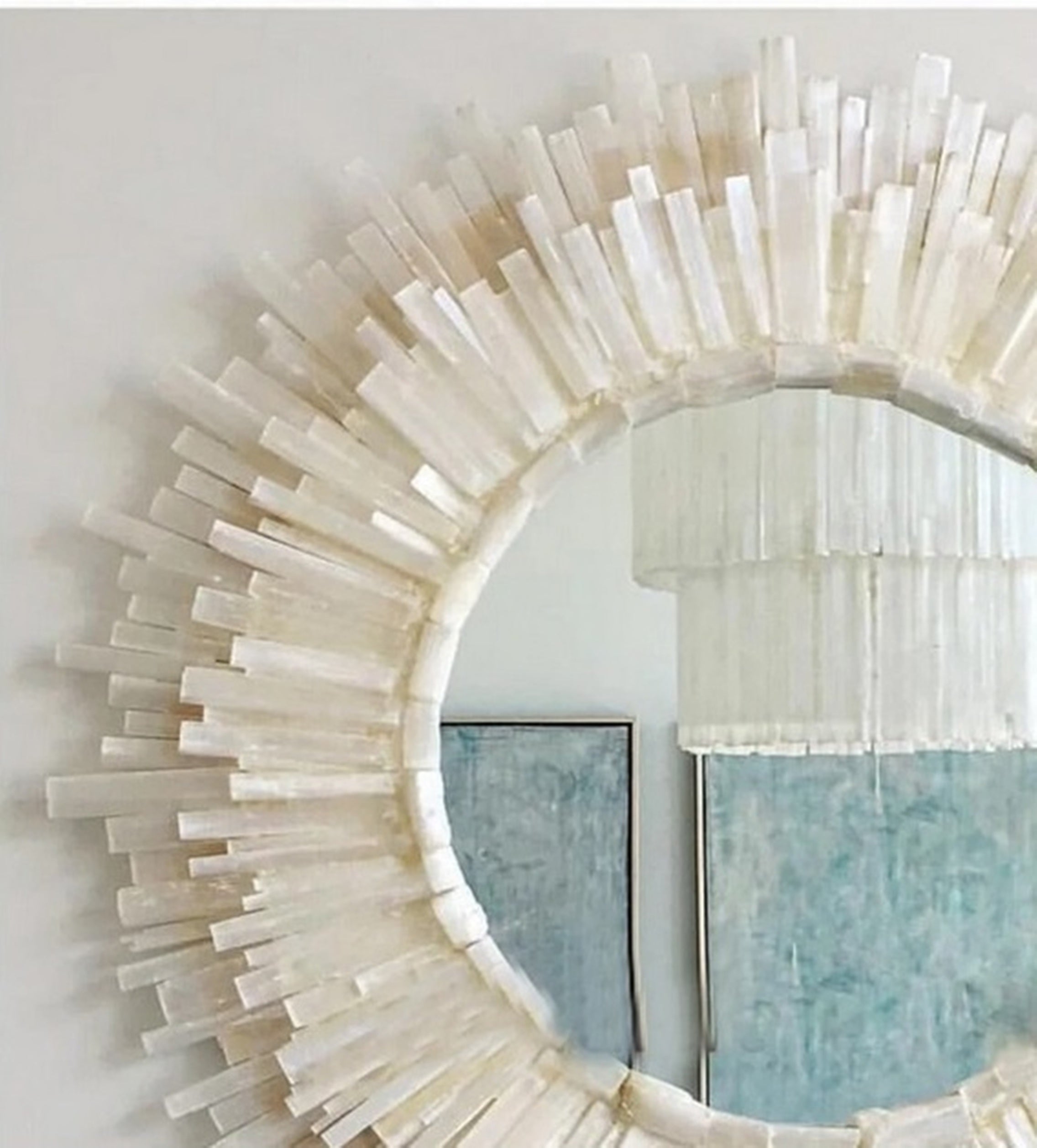 Epoxy Wall Mirror , Selenite Glass 