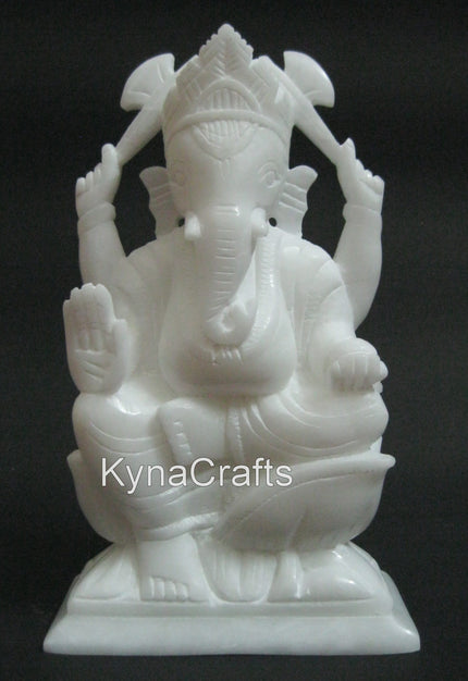 Intricate Work Ganpati Statue / Decorative Gajanan Sculpture / 9 Inches Vinayaka Ji Statue / Customized Ganesha Idol / Anniversary Gift Statue