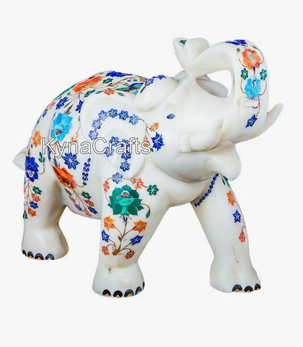 White Marble Elephant Statue , Gift-able Elephant Statue 