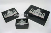 Black Marble Gift-able Box with Luxurious Look Mother of Pearl Inlay Work Trinket Box for Housewarming and Birthday Set of 3 Pieces