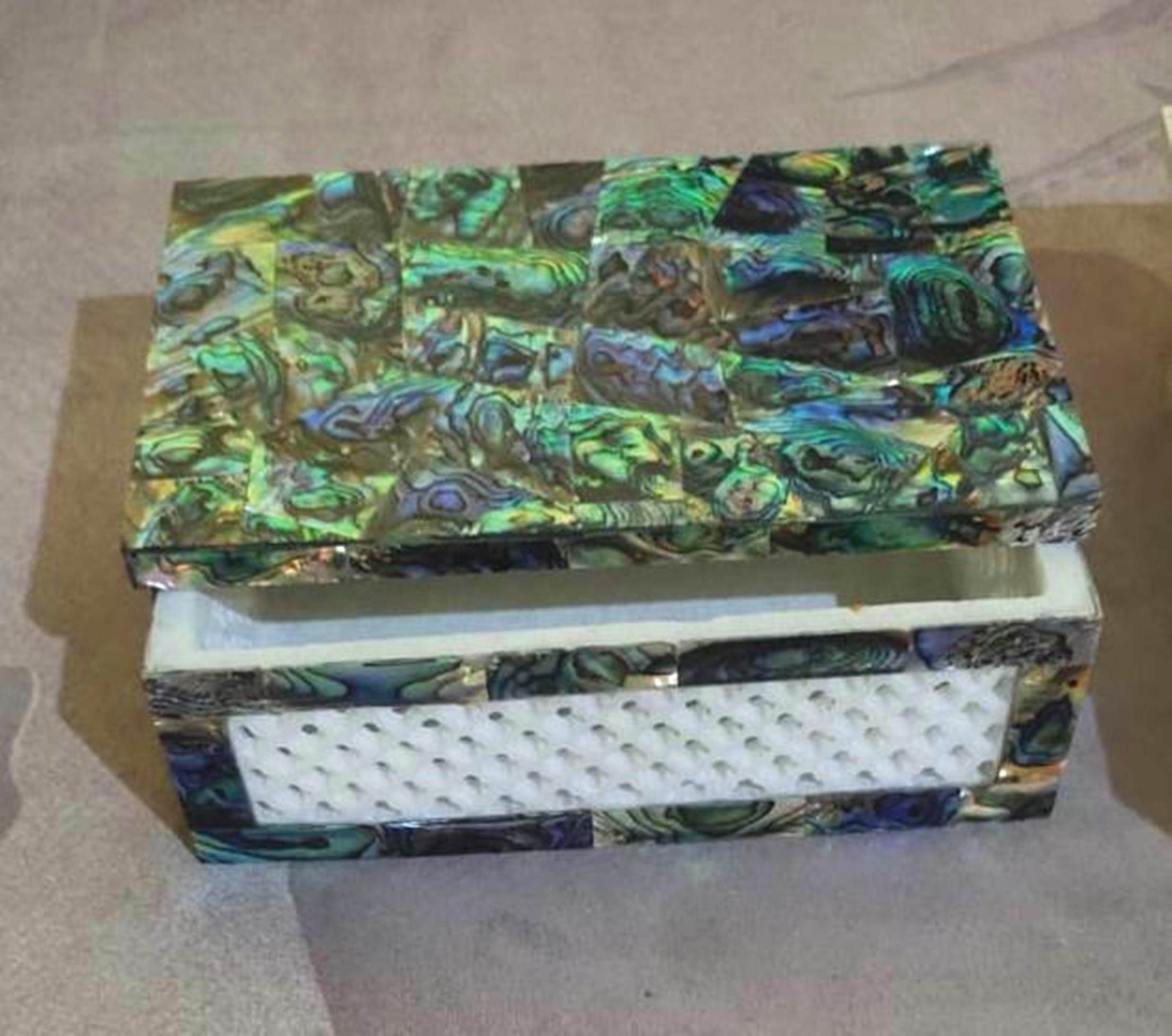 Abalone Shell Trinket Box , Marble Ring Box 