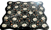 MOP Table Top, Floral Art Table Top, Black Table Top