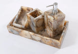 Agate Bath Set , Natural Agate Soap Pump