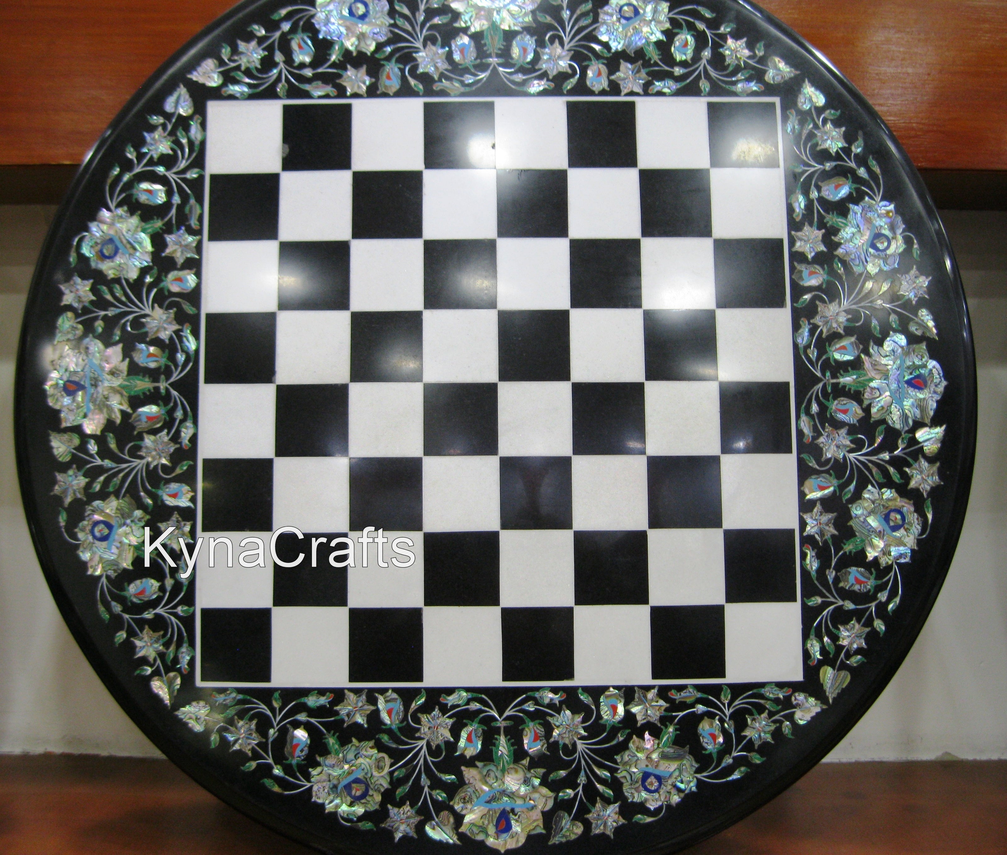 Black Marble Table , Chess Table Top, Coffee Table Top